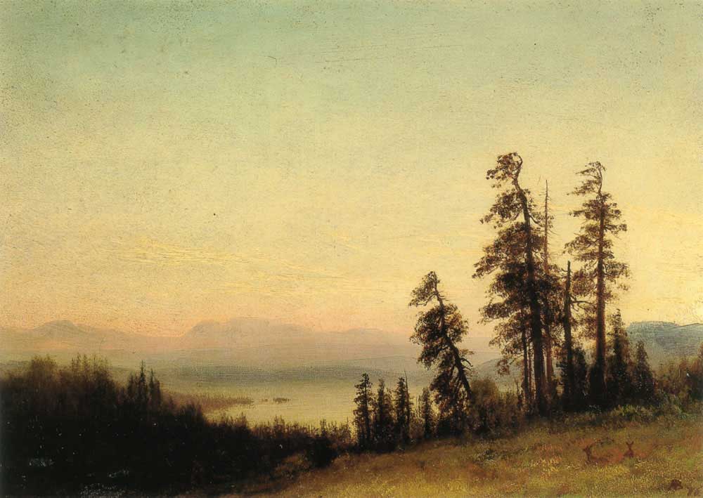 Albert Bierstadt Landscape with Deer